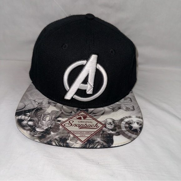Marvel Hat Men's OSFA Black Avengers End Game Adjustable Snapback Logo Cap - Picture 9 of 9